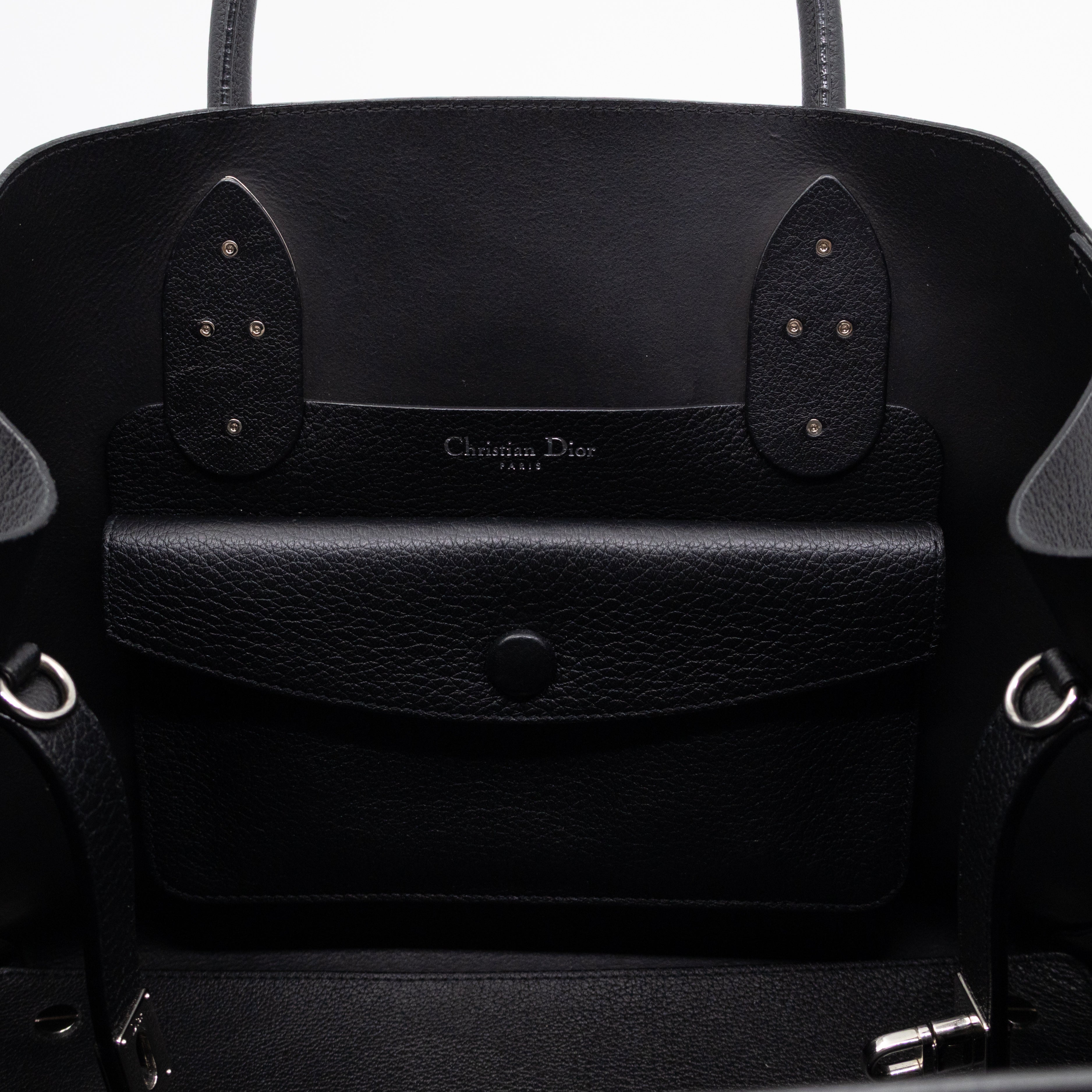 Open Bar Bag Black Leather