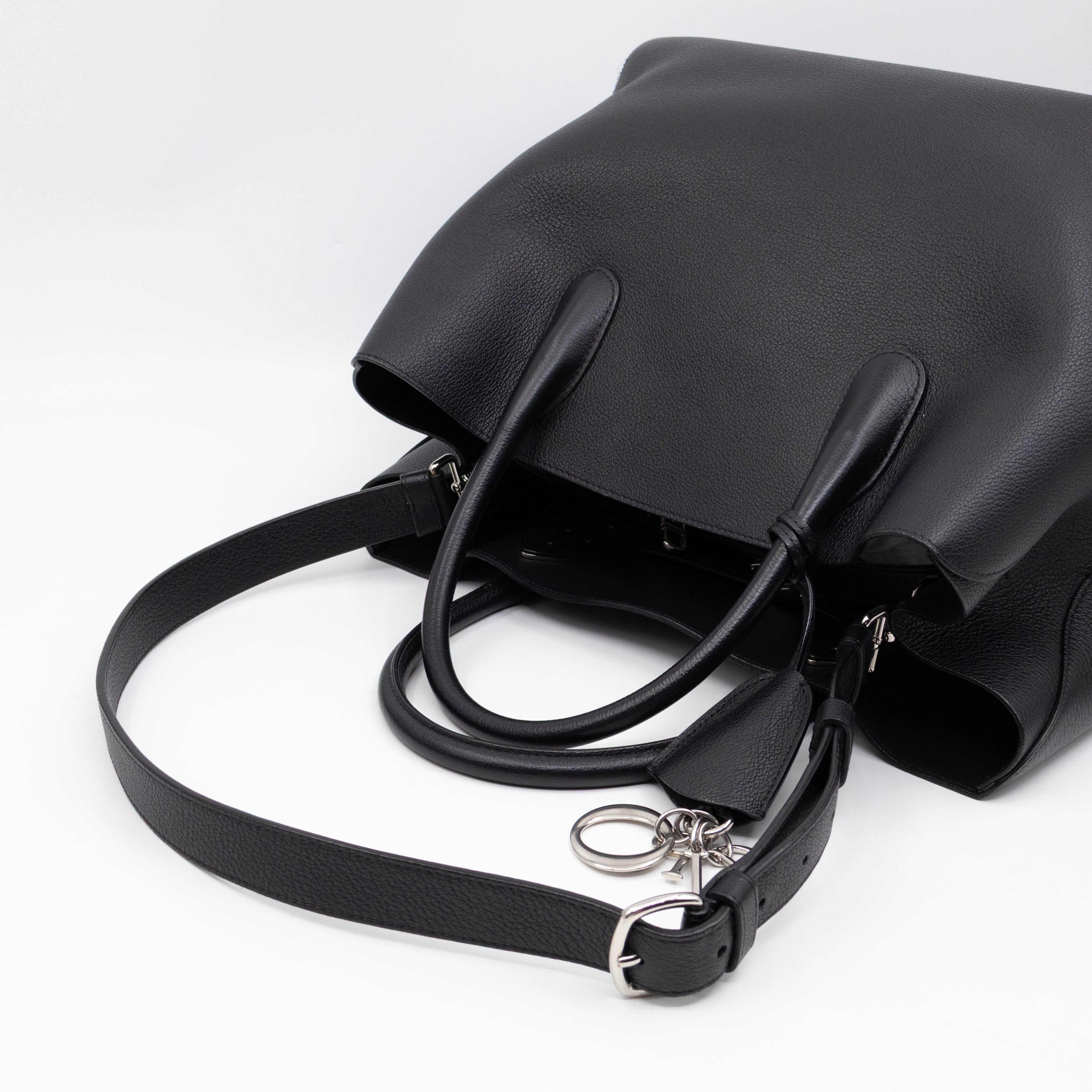 Open Bar Bag Black Leather
