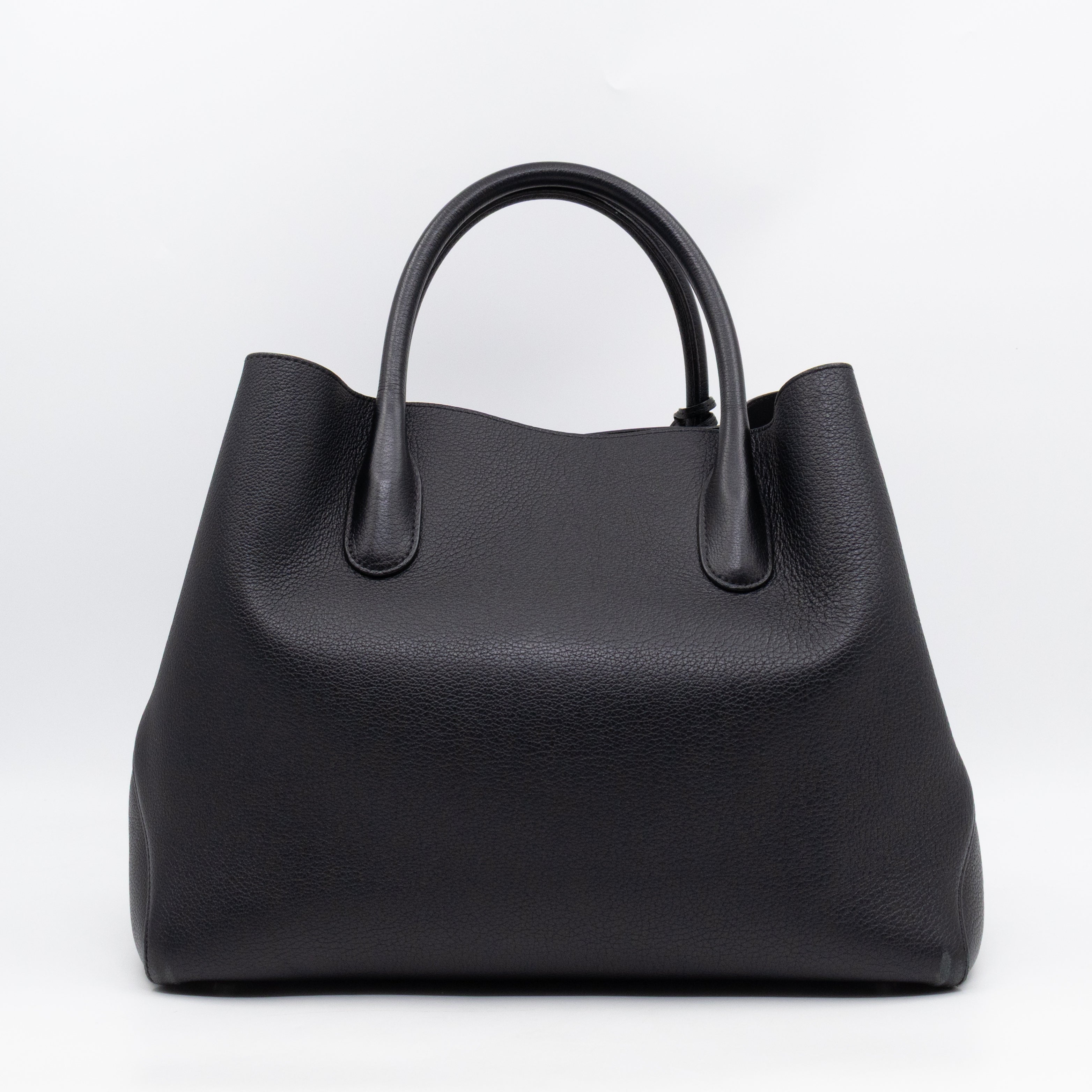 Open Bar Bag Black Leather