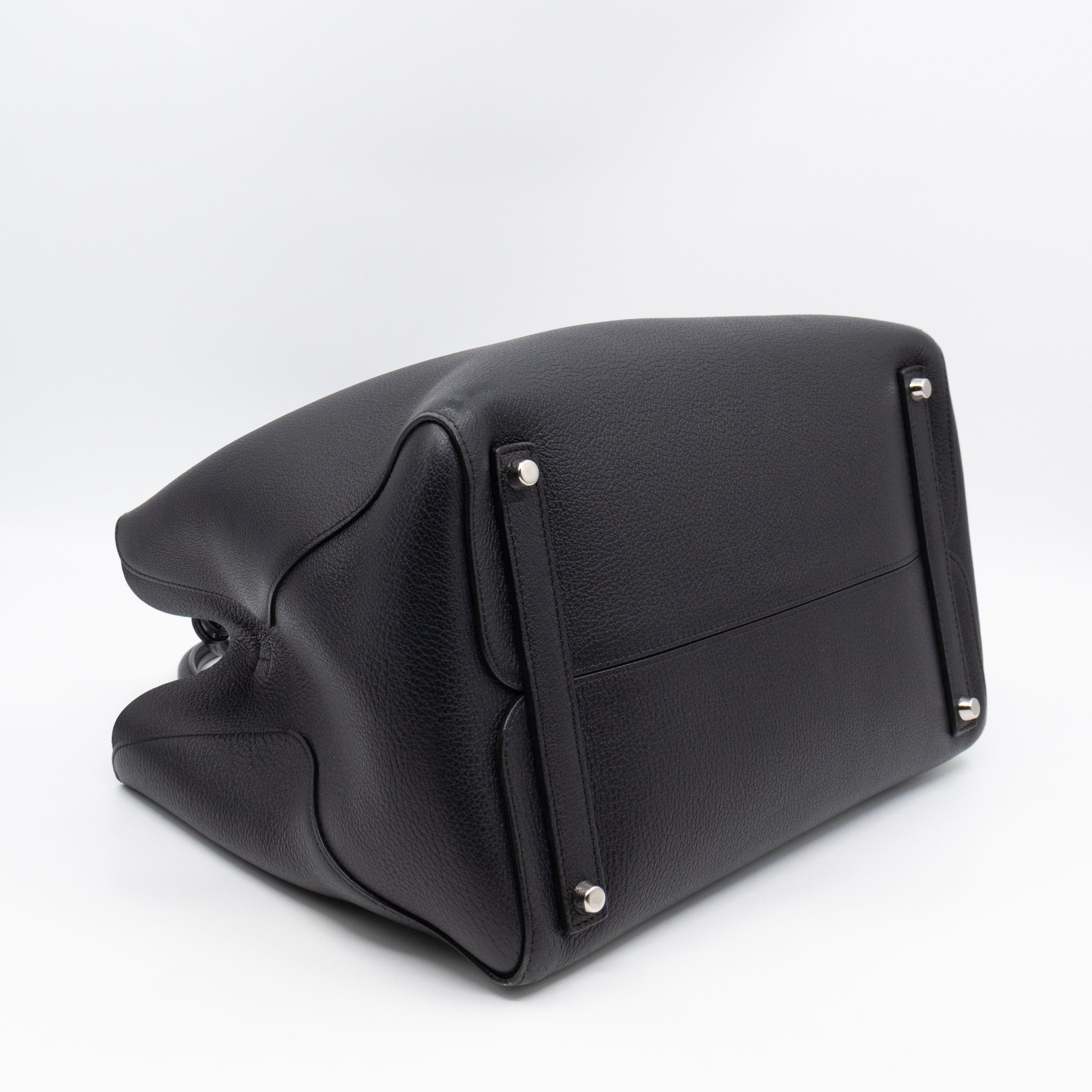 Open Bar Bag Black Leather