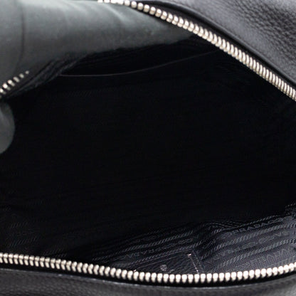 Canapa Bauletto Bag Black Logo Embossed Leather