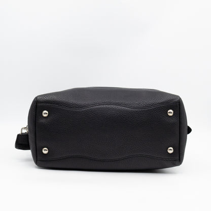 Canapa Bauletto Bag Black Logo Embossed Leather