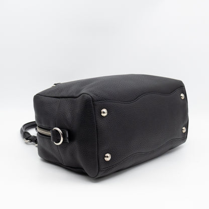 Canapa Bauletto Bag Black Logo Embossed Leather