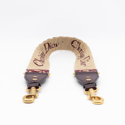 Saddle Bag Dior Red Leather with Embellished Shoulder Strap