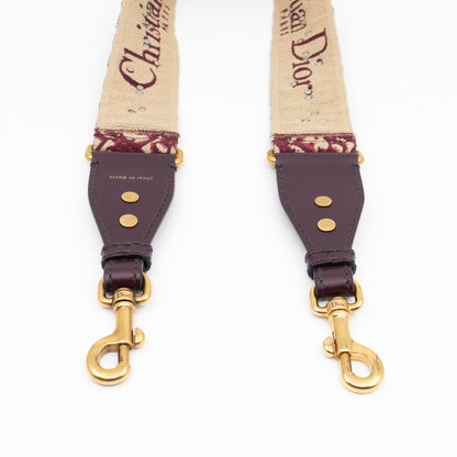 Saddle Bag Dior Red Leather with Embellished Shoulder Strap
