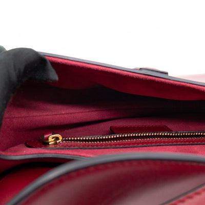 Saddle Bag Dior Red Leather with Embellished Shoulder Strap
