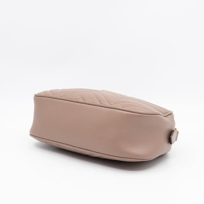 GG Marmont Small Camera Bag Beige Leather