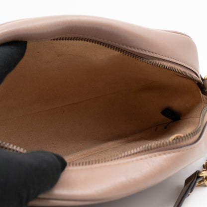 GG Marmont Small Camera Bag Beige Leather