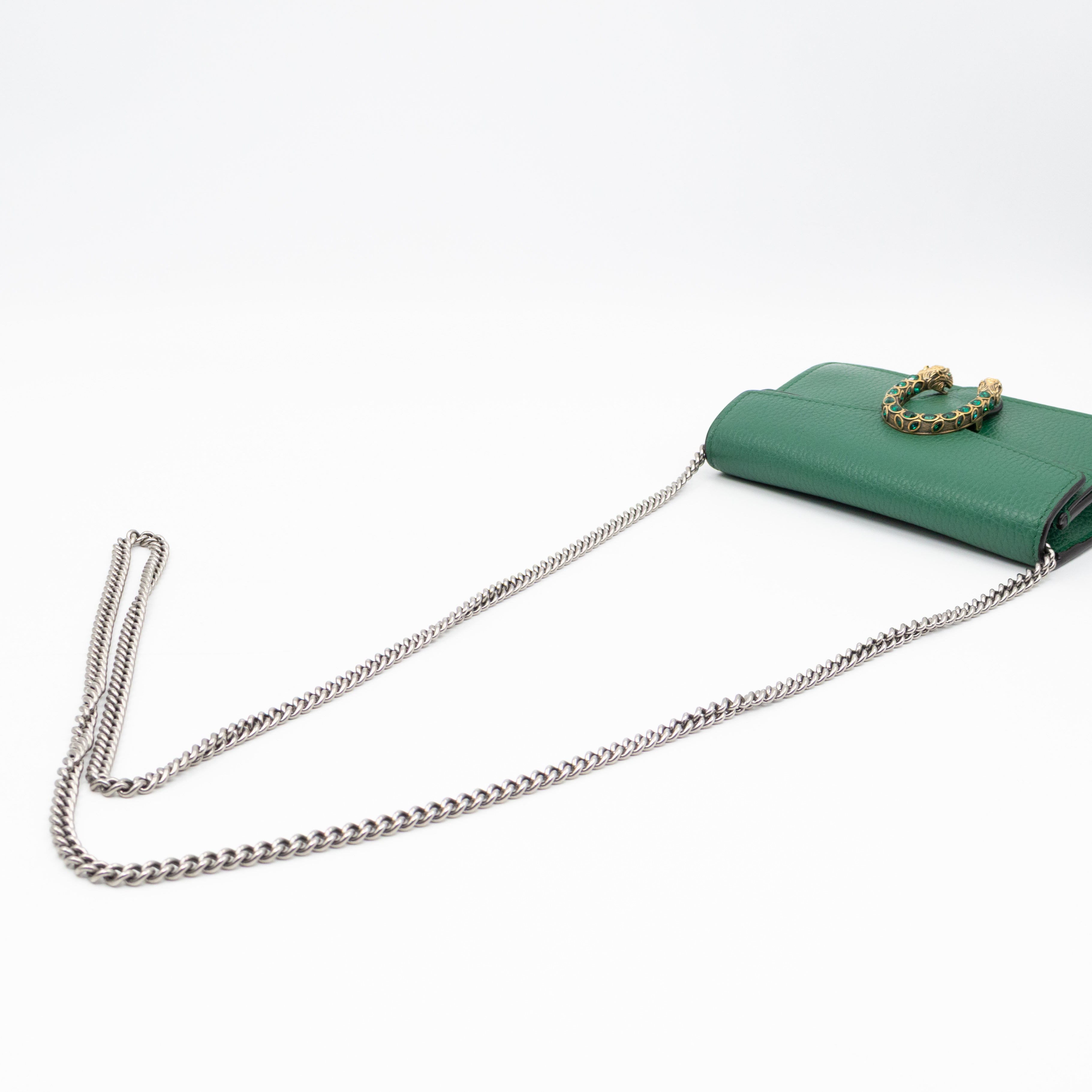 Dionysus Super Mini Green Leather