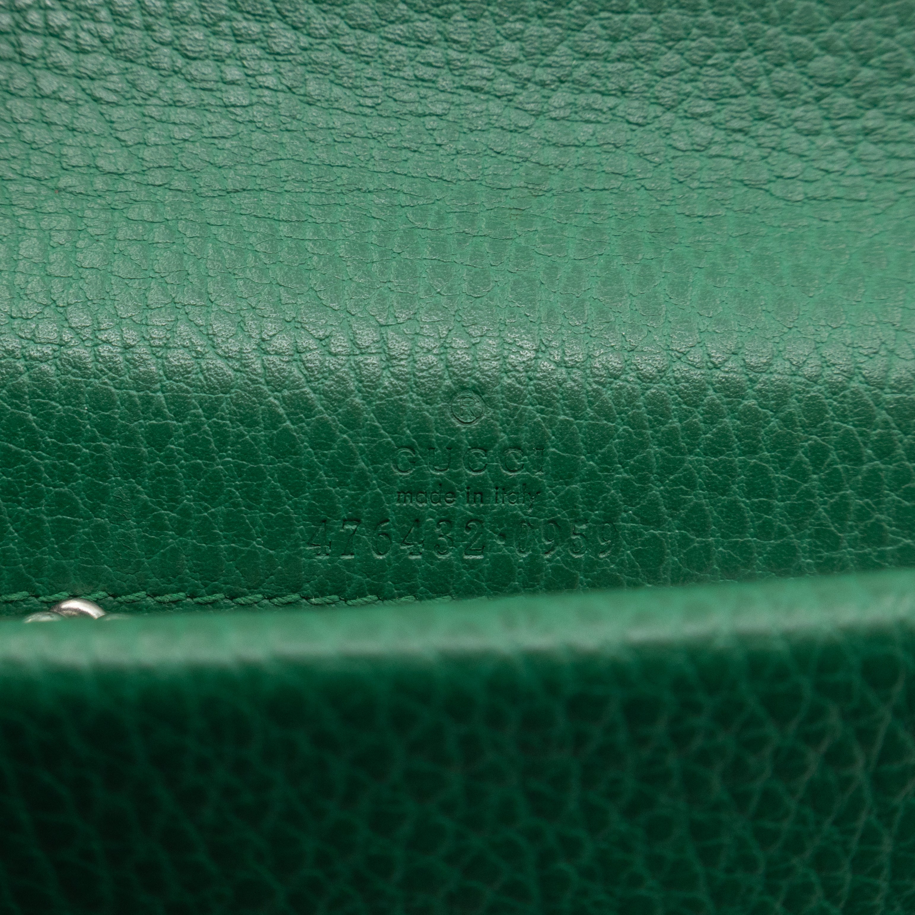 Dionysus Super Mini Green Leather