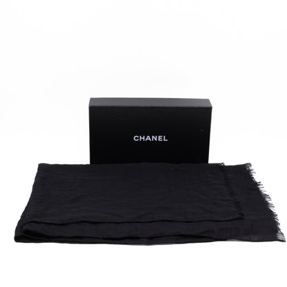 CC Camellia Fringe Cashmere Silk Scarf
