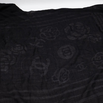 CC Camellia Fringe Cashmere Silk Scarf