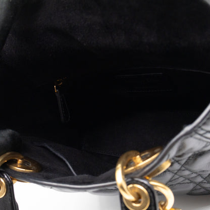 Lady Dior Small My ABCDior Black Cannage Crinkled Patent Leather