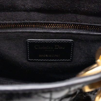 Lady Dior Small My ABCDior Black Cannage Crinkled Patent Leather