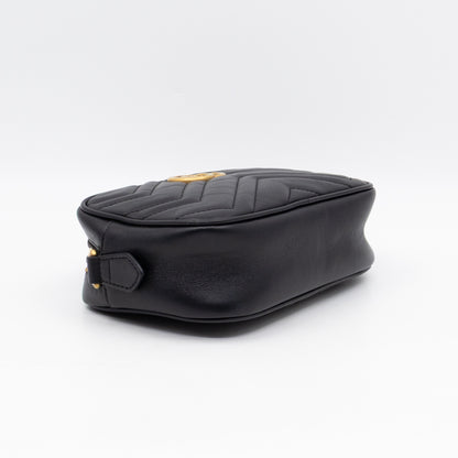 GG Marmont Matelassé Mini Camera Bag Black Leather