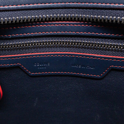 Micro Luggage Navy Blue Leather