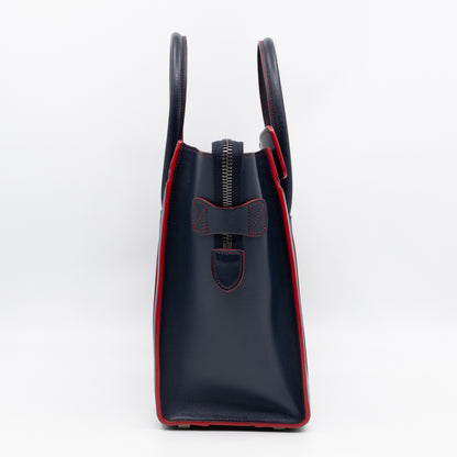 Micro Luggage Navy Blue Leather