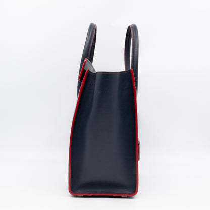 Micro Luggage Navy Blue Leather