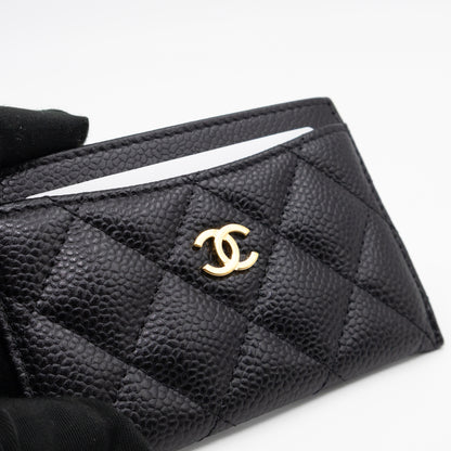 Classic Card Holder Black Caviar Gold
