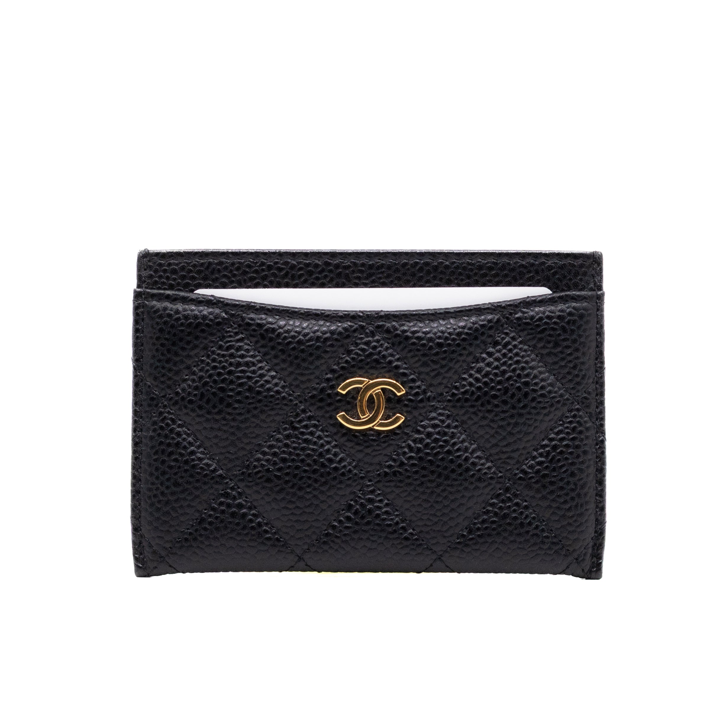 Classic Card Holder Black Caviar Gold