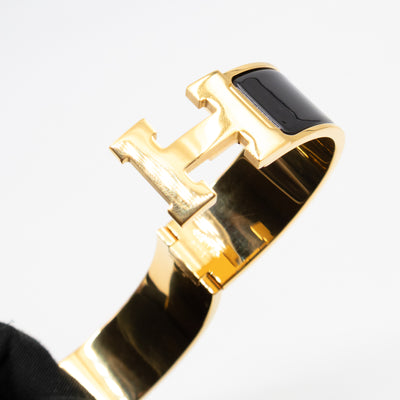 Clic Clac H Bracelet GM Black & Gold