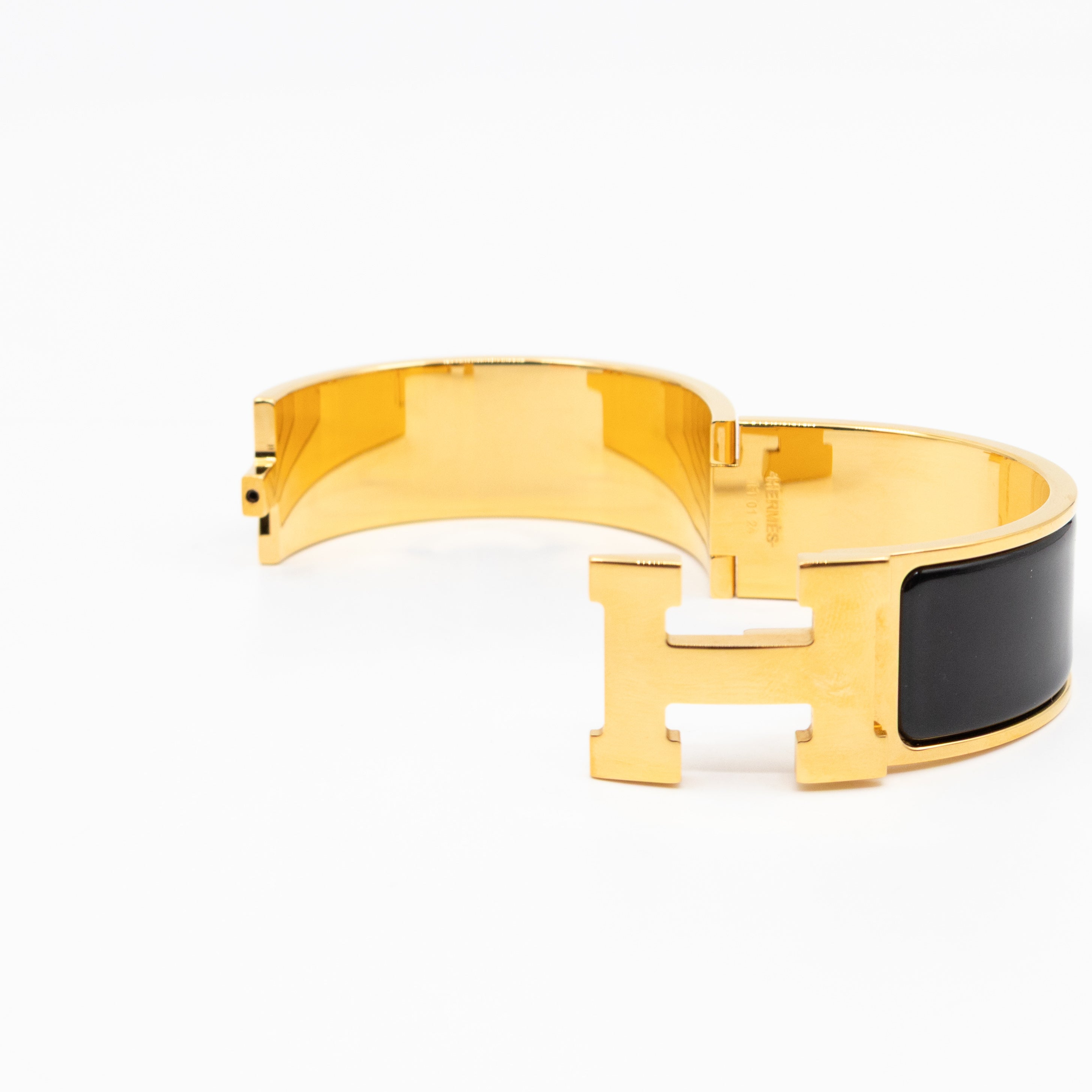 Clic Clac H Bracelet GM Black & Gold