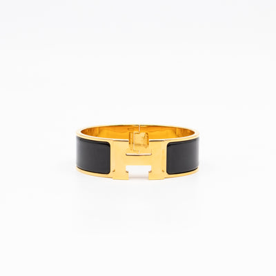 Clic Clac H Bracelet GM Black & Gold
