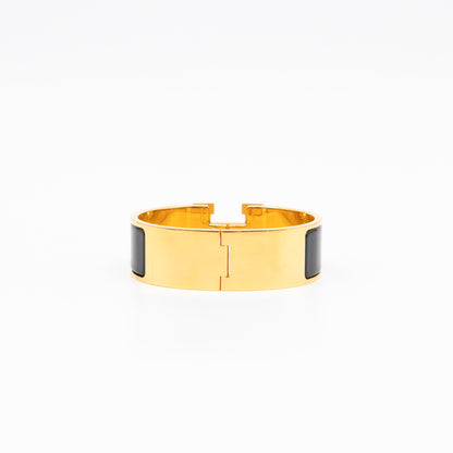 Clic Clac H Bracelet GM Black & Gold