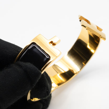 Clic Clac H Bracelet GM Black & Gold