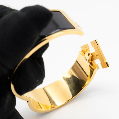 Clic Clac H Bracelet GM Black & Gold