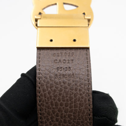GG Marmont Reversible Black Brown Leather Belt 95/38