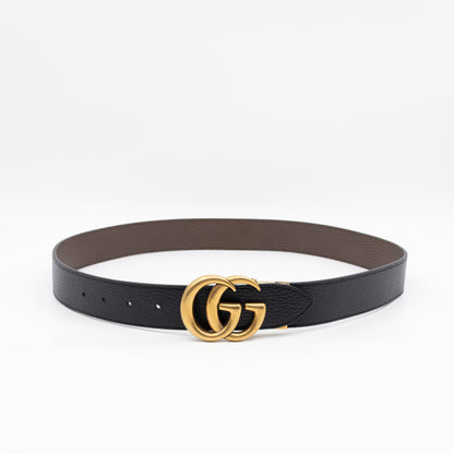 GG Marmont Reversible Black Brown Leather Belt 95/38
