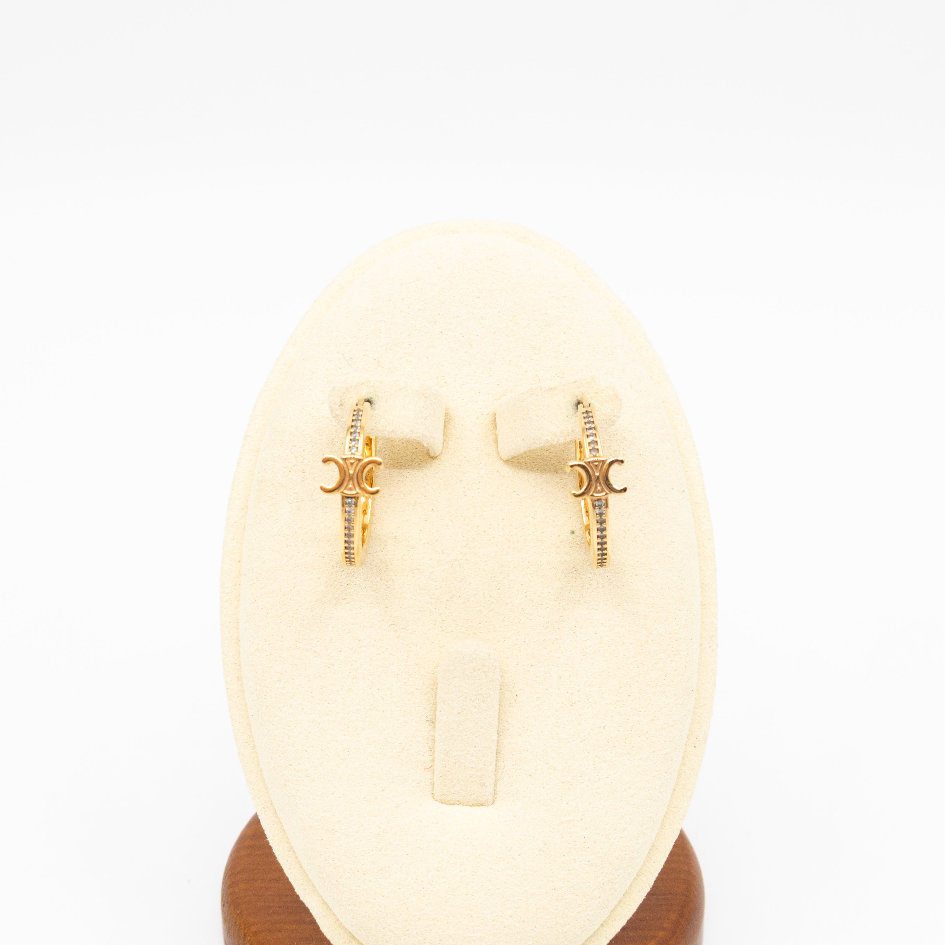 Triomphe Sparkle Hoops Earrings Gold