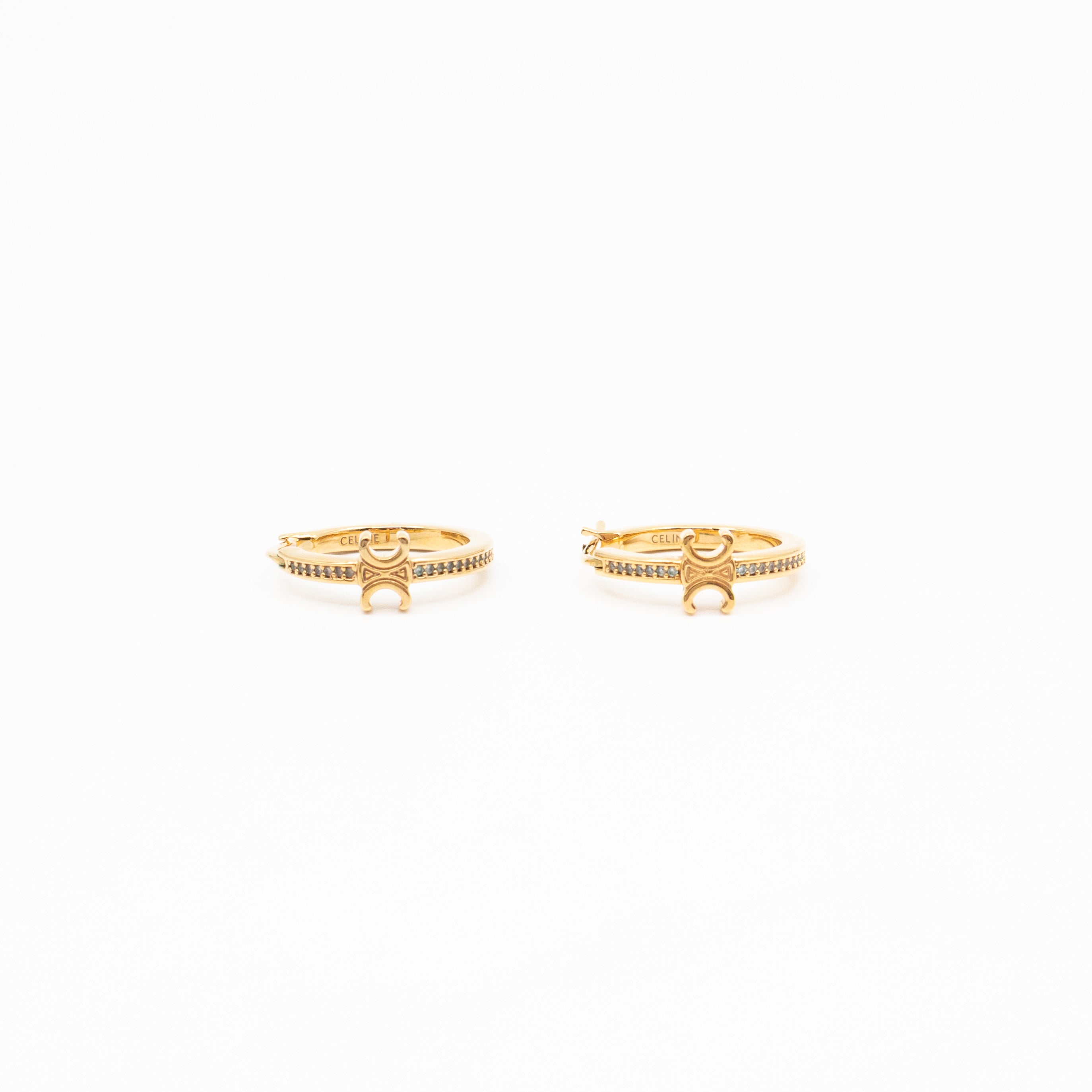 Triomphe Sparkle Hoops Earrings Gold