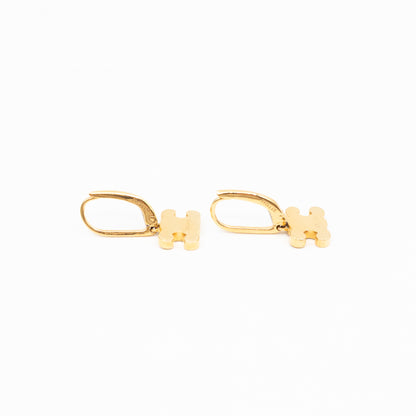 Triomphe Rhinestone Earrings Gold