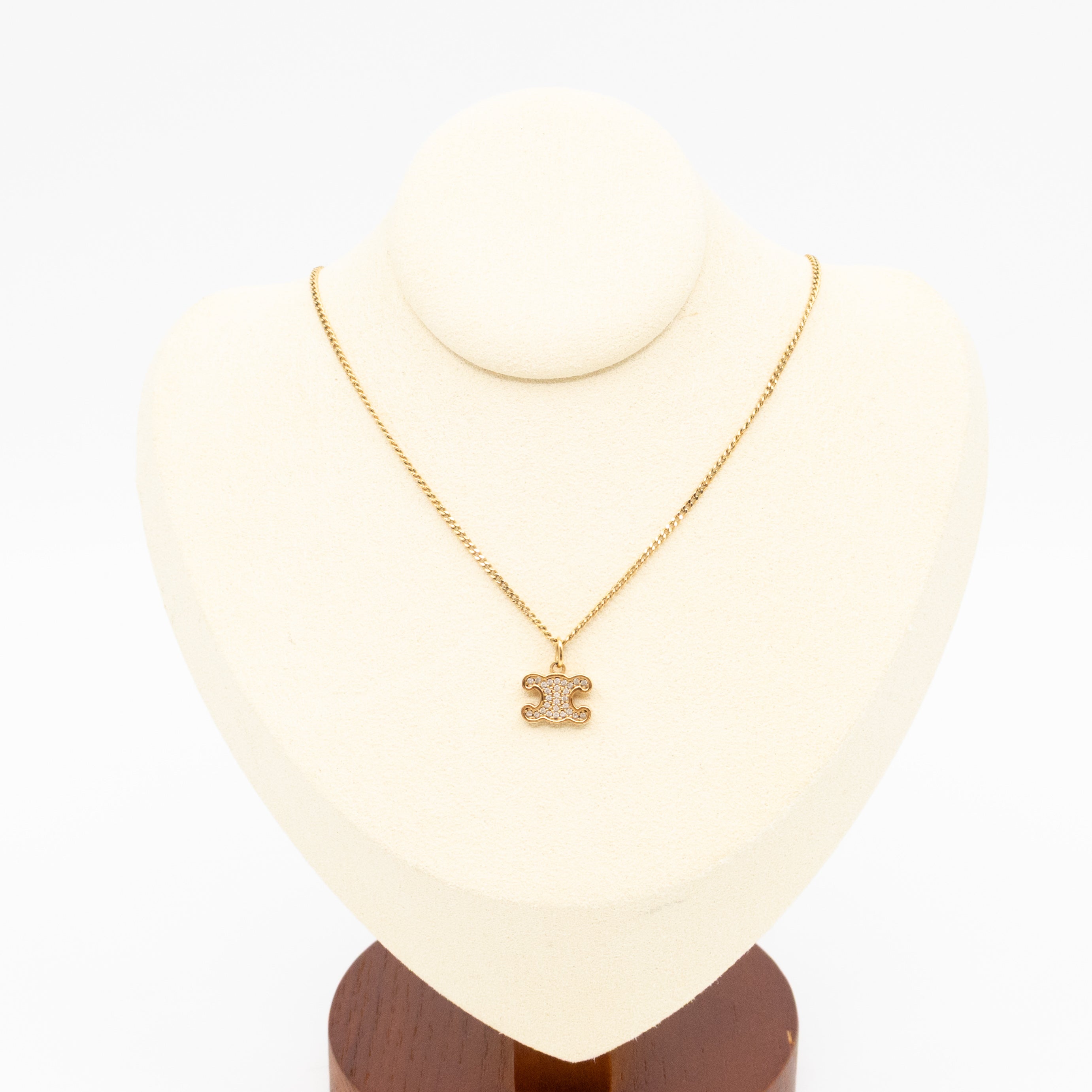Triomphe Rhinestone Necklace Gold