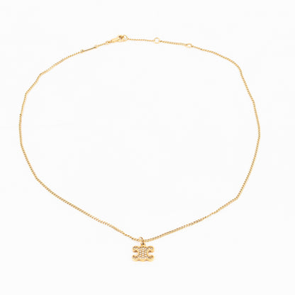 Triomphe Rhinestone Necklace Gold
