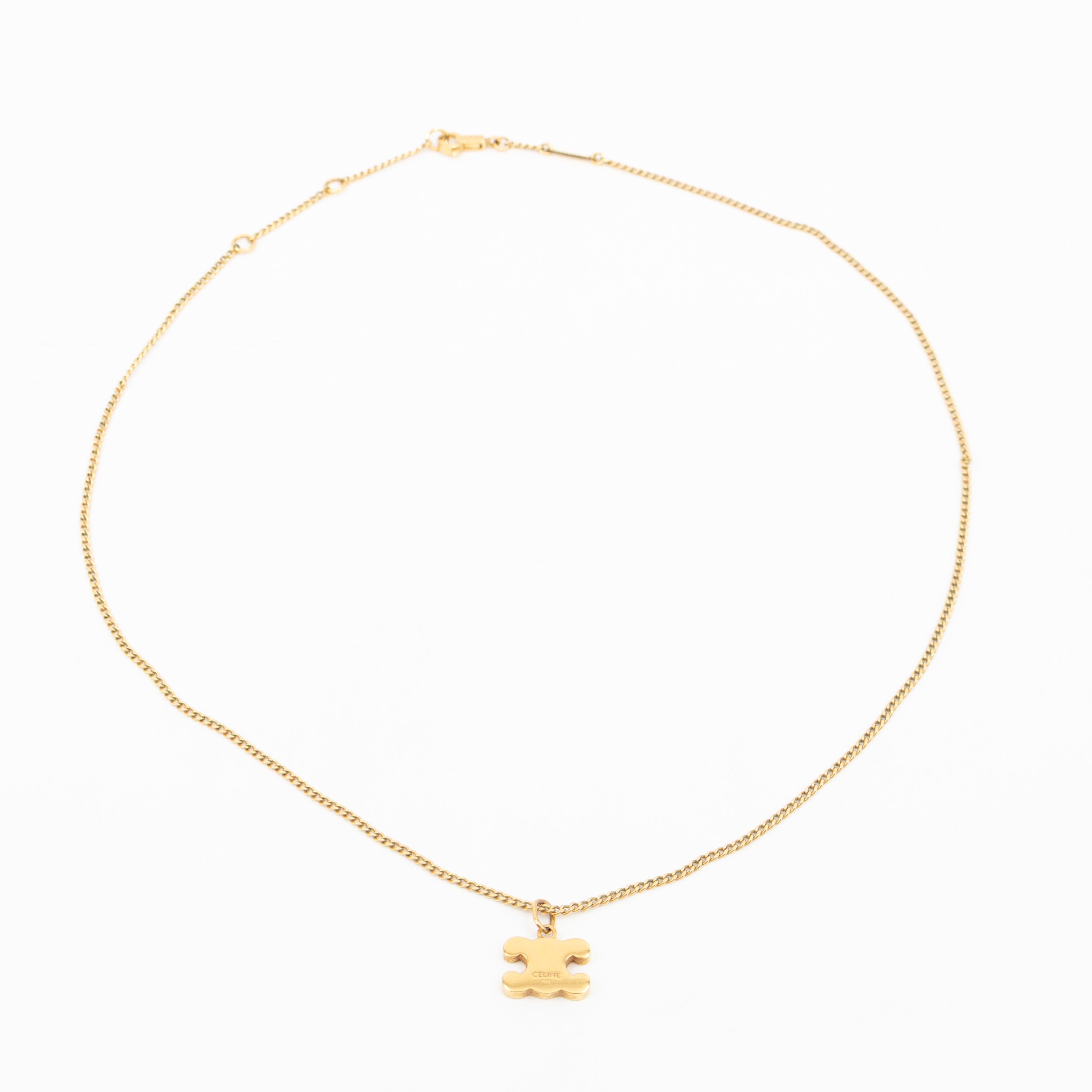 Céline Triomphe Rhinestone Necklace Gold – Queen Station