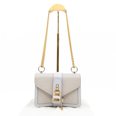 Aby Chain Mini Shoulder Bag Motty Grey Leather