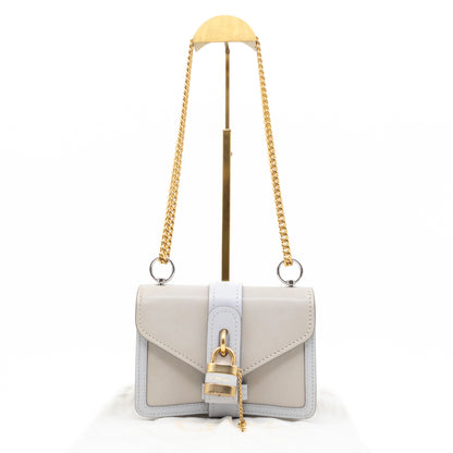 Aby Chain Mini Shoulder Bag Motty Grey Leather