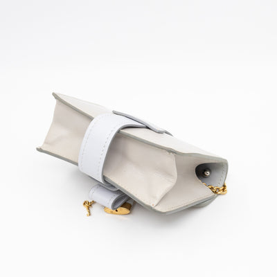 Aby Chain Mini Shoulder Bag Motty Grey Leather