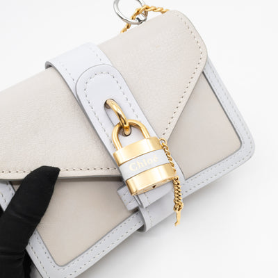 Aby Chain Mini Shoulder Bag Motty Grey Leather