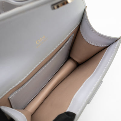 Aby Chain Mini Shoulder Bag Motty Grey Leather