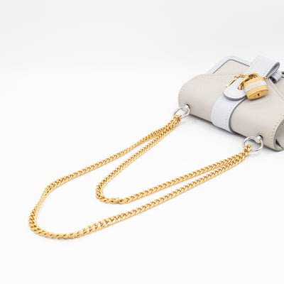 Aby Chain Mini Shoulder Bag Motty Grey Leather