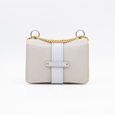 Aby Chain Mini Shoulder Bag Motty Grey Leather