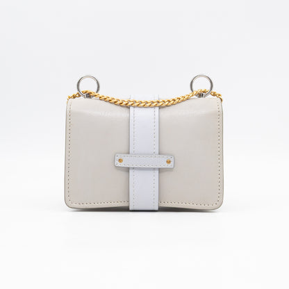 Aby Chain Mini Shoulder Bag Motty Grey Leather