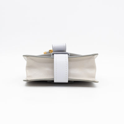 Aby Chain Mini Shoulder Bag Motty Grey Leather