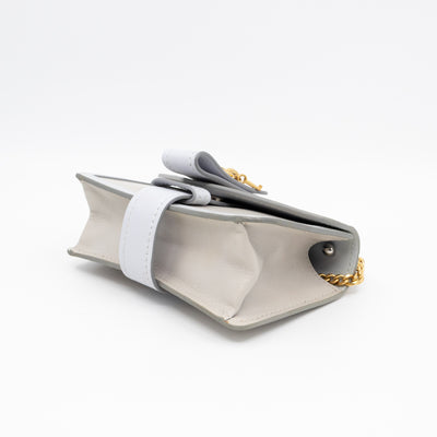 Aby Chain Mini Shoulder Bag Motty Grey Leather