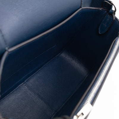 Frame Medium Shoulder Bag Steel Blue & Plum Leather