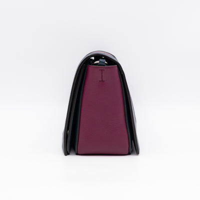 Frame Medium Shoulder Bag Steel Blue & Plum Leather